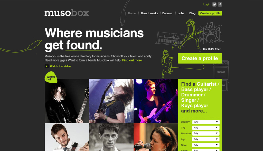 Website design for Musobox