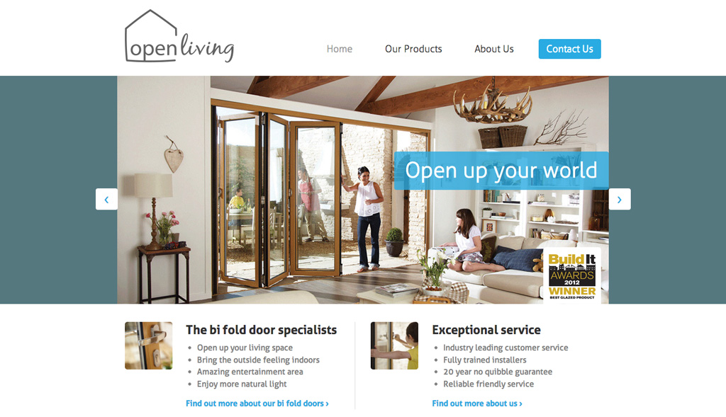 Website design for Open Living