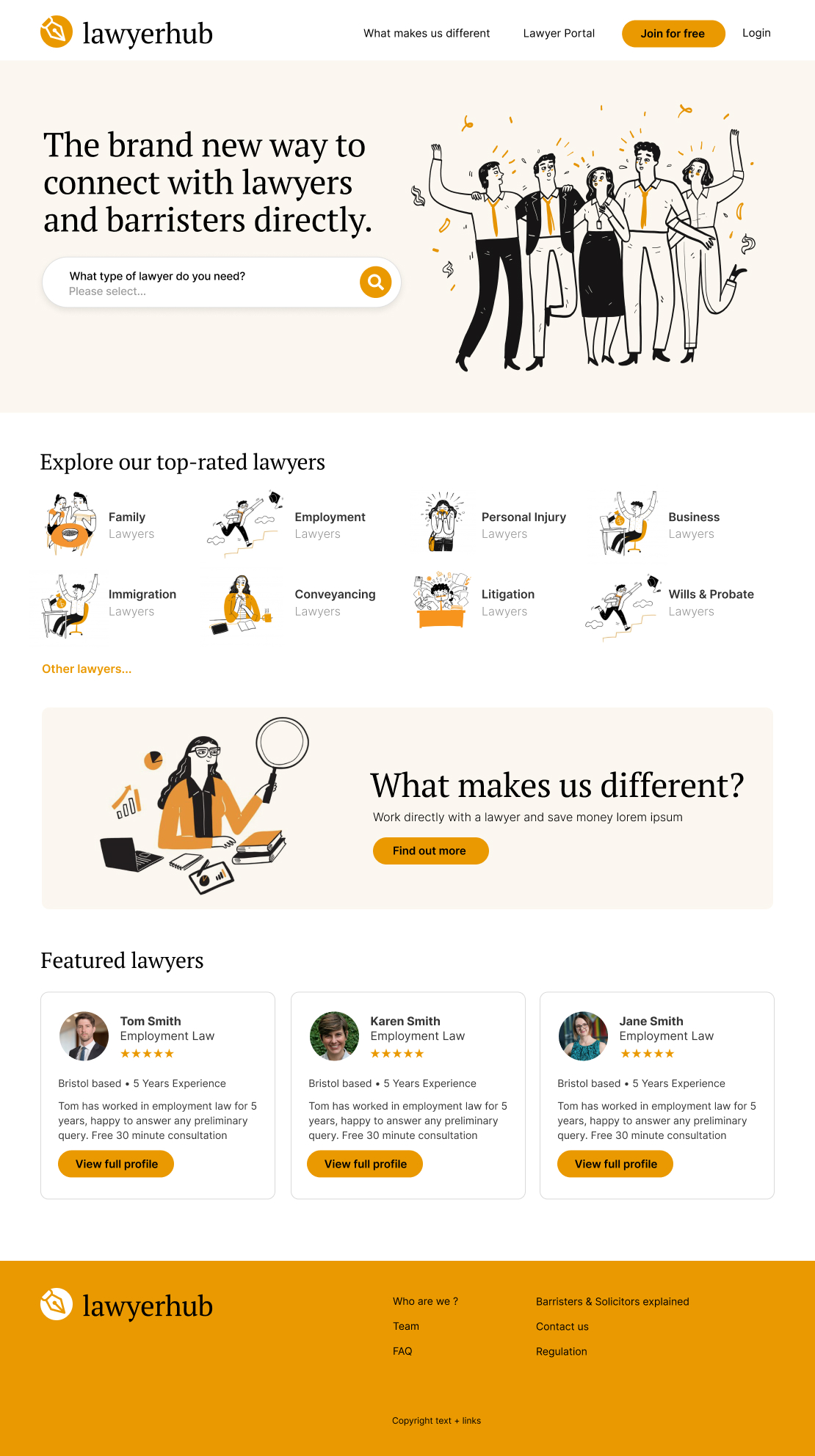 website design for Lawyerhub