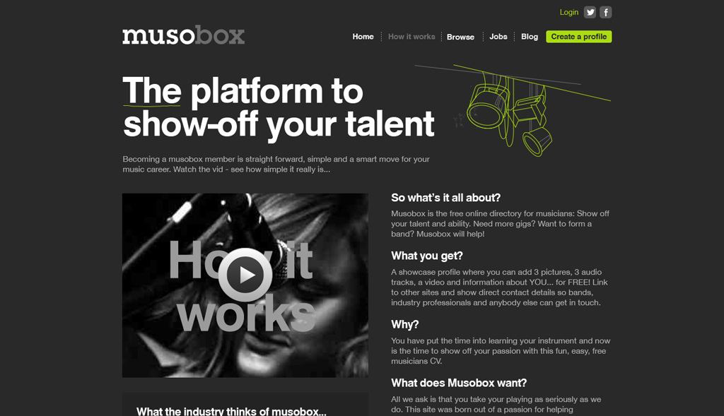 Website design for Musobox