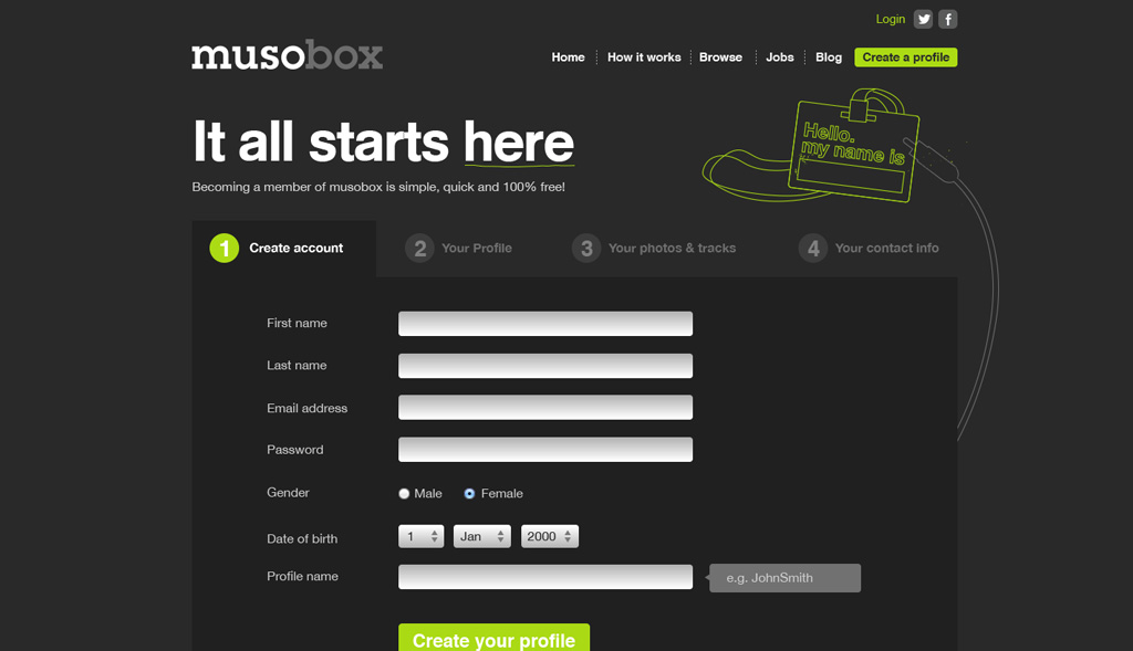 Website design for Musobox