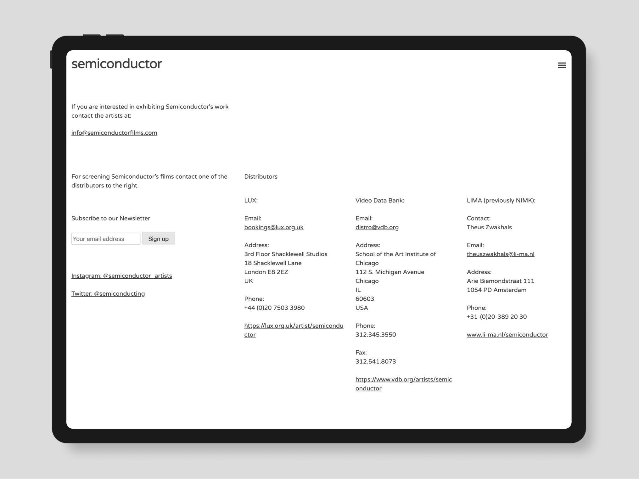 Website design for Semiconductor