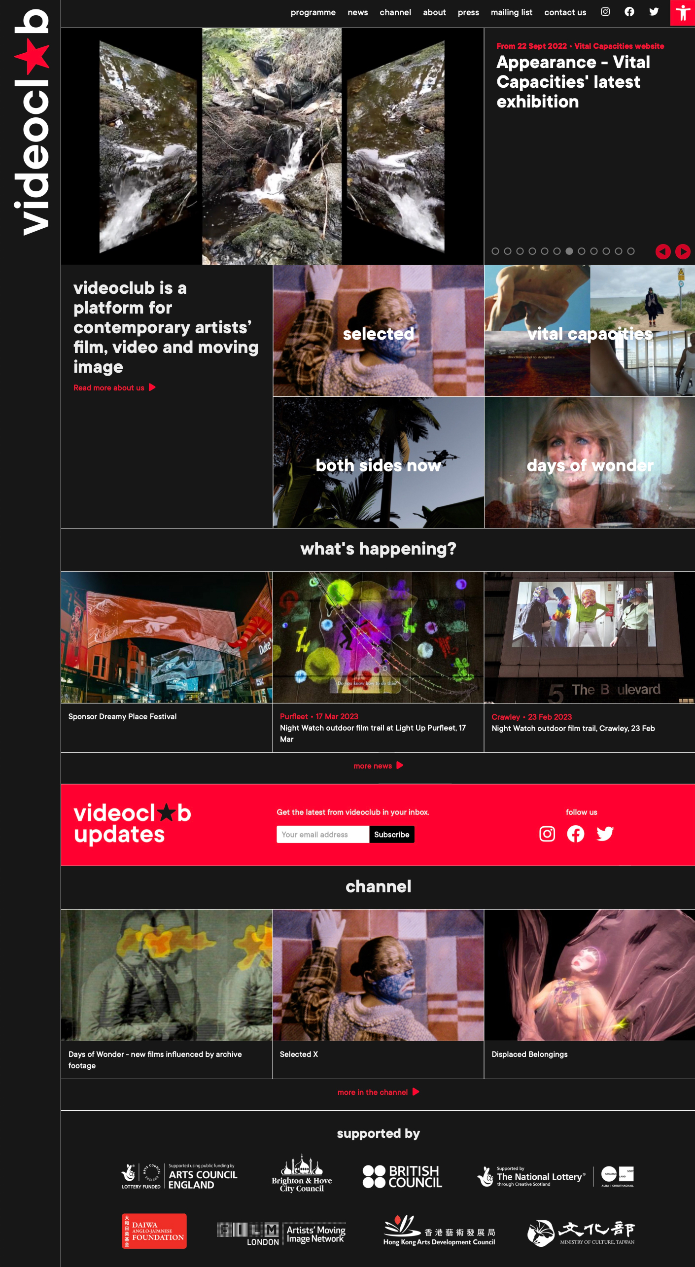 Website design for Videoclub