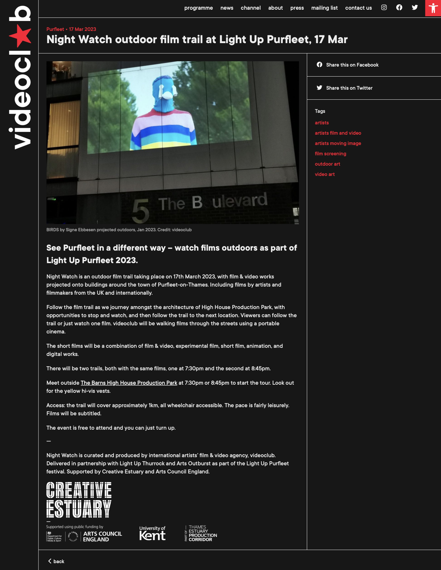 Website design for Videoclub